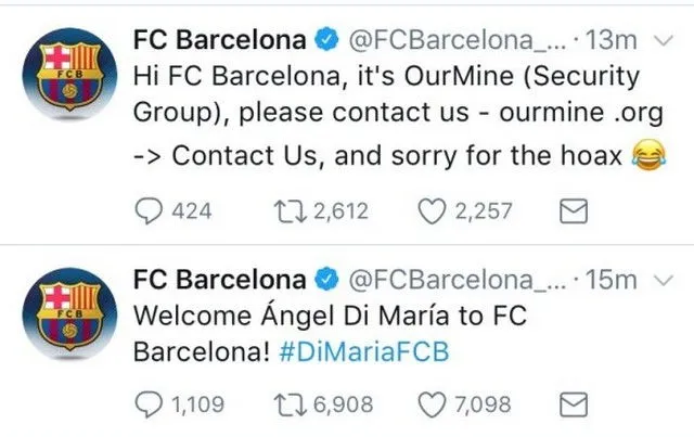 El Barcelona Fútbol Club es Víctima de un Hackeo